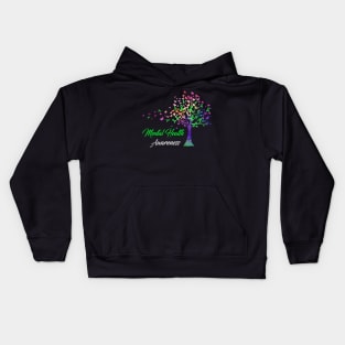 Mental health awareness tree Kids Hoodie